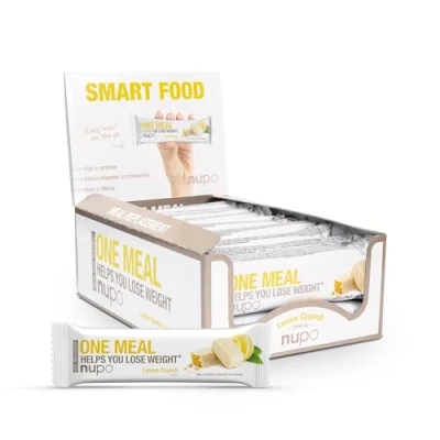 Afbeelding van NUPO One Meal Bar Lemon Crunch I Smakelijke maaltijdvervangende repen voor een uitgebalanceerd dieet Ik Helpt je af te vallen Hoog in eiwitten 24 vitamines en mineralen 15 x 60 g