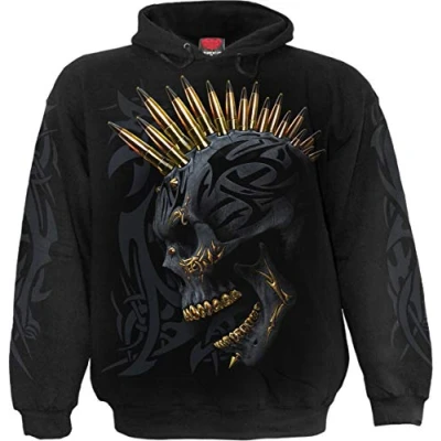 Afbeelding van Spiral Black Gold Trui met capuchon zwart M 100% katoen Everyday Goth, Gothic, Horror, Rock wear
