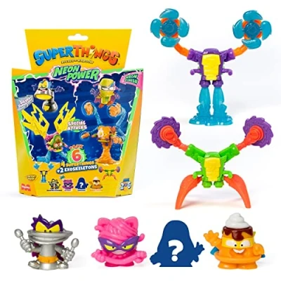 Afbeelding van Superthings Neon Power Serie incl. 1 kapitein zilver en 2 exoskeletons