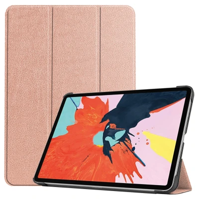 Afbeelding van Apple iPad Air (2020) Hoes: iMoshion Trifold Bookcase Rosé Goud Kunstleder Tablet Hoezen