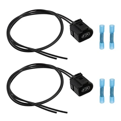 Afbeelding van eMagTech 2 delige set, stekker, koplamp, kabelboom, pins, 1J0973722, draad 0,50 mm² 1,50 mm², compatibel met VW Audi Seat Skoda