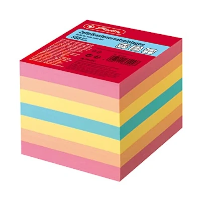 Afbeelding van Herlitz, 1604008, vervangbare briefjes, 9 x cm, 700 vellen, wit Blatt gesorteerde kleuren