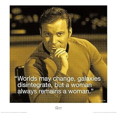 Afbeelding van Kunstdruk Star Trek James T Kirk iQuote 40x40cm