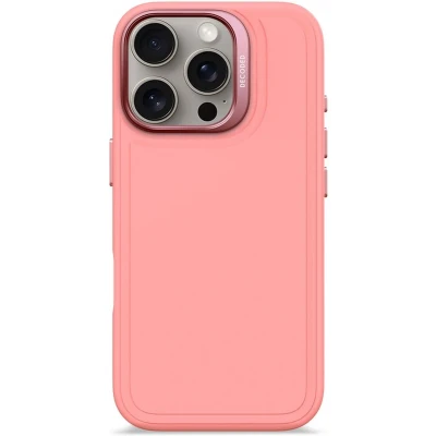 Afbeelding van DECODED Siliconen Stacks Hoesje voor iPhone 16 Pro Premium Soft Touch Materiaal Antibacteriële Coating Geschikt MagSafe Bubble Gum Roze