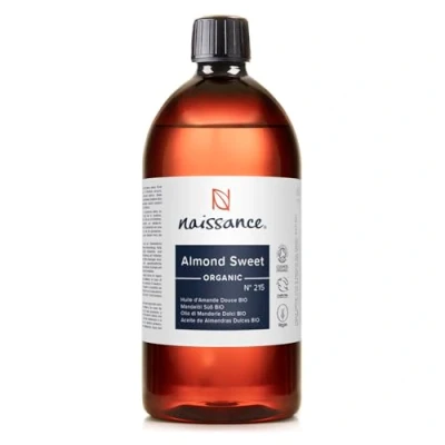 Afbeelding van Naissance Amandelolie Zoet BIO (nr. 215) 900ml Natuurlijk, Gecertificeerd Organisch, Koud Geperst Gebruik bij Baardolie, Massage en Aromatherapie