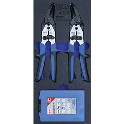 Afbeelding van Insert de servante d&#039;atelier 1/3 : Cisailles à tôle, forets étagés 5 pièces