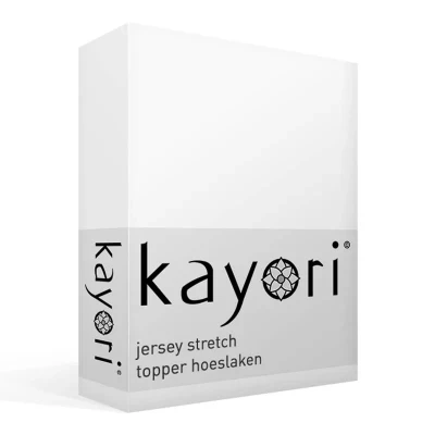 Afbeelding van Topper Hoeslaken Kayori Shizu Wit (Jersey) 1 persoons (70/80 x 200/210/220 cm)