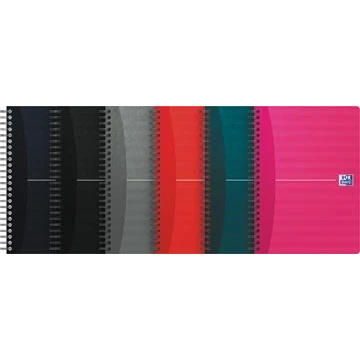 Afbeelding van Oxford Office Essentials Spiraalschrift, 100 Bladzijden, Ft A5, Geruit 5 Mm, Geassorteerde Kleuren Schrift