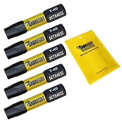Afbeelding van 5 x SabreCut SCTX4032_5 32 mm T40 TX40 Magnetische slagschroevendraaier Driver Bits Set Torx Heavy Duty Compatibel met Dewalt Milwaukee Bosch Makita en meer