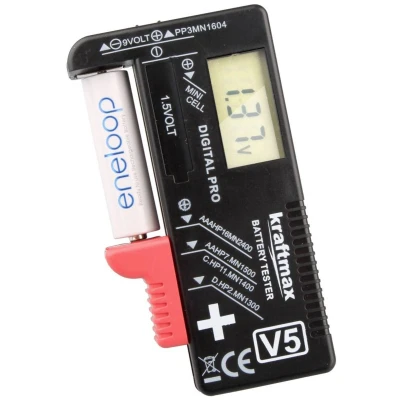 Afbeelding van kraftmax Batterijtester Meetbereik (batterijtester) 1.2 V, 1.5 V Oplaadbare batterij, Batterij 146699