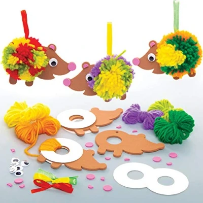 Afbeelding van Baker Ross AW938 egel pomponset, kunst en handwerk voor kinderen (3 stuks), gesorteerd