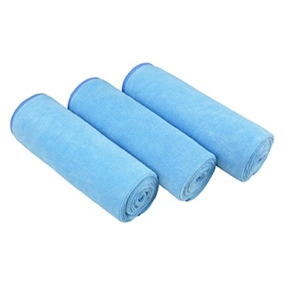 Afbeelding van MAYOUTH Microvezel sporthanddoeken sneldrogende en absorberende gymhanddoek workout zweethanddoeken voor sportschool, yoga, camping, 3 stuks 40 cm x 80 (lichtblauw stuks, cm)