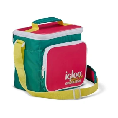Afbeelding van IGLOO Retro Square Lunchtas, Jade, geïsoleerde koeltas met schouderriem, inhoud 6,6 liter