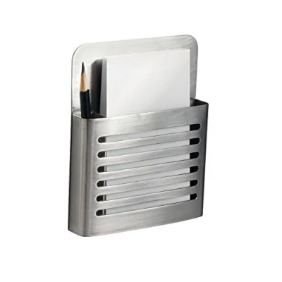 Afbeelding van iDesign Forma Magnetische pennen en potloodhouder, moderne bureau organizer voor keuken, kluisje, thuis of kantoor, 5,3 x 10,2 15,9 cm, roestvrij staal