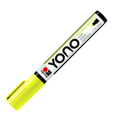 Afbeelding van Marabu YONO Marker, 12400103321, neon geel 321, veelzijdige acrylstift met Japanse ronde punt, 1,5 3 mm, op waterbasis, lichtecht en waterbestendig, voor bijna alle ondergronden