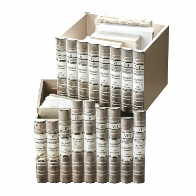 Afbeelding van LOBERON 2 delige set dozen Yelivor antiekgrijs/bruin