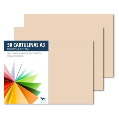 Afbeelding van Raylu Paper® A3 50 stuks, 180 g/m², 420 x 297 mm, gekleurde dozen met soft touch, perfect voor verband, kantoor, tekenen en knutselen (crème)