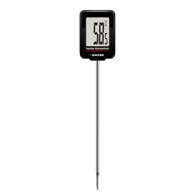 Afbeelding van Heston Blumenthal Precision by Salter Instant Read vleesthermometer, Easy Hold, siliconen grip, roestvrijstalen tas, jam maken, zoetwaren, BBQ&#039;s, 0,1 C precisie, 200 tot 45 bereik