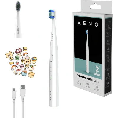 Afbeelding van AENO DB7 Sonische tandenborstel Ook voor kinderen 3 standen 1 Opzetborstel 30000 tpm 100 dagen zonder opladen IPX7 Wit