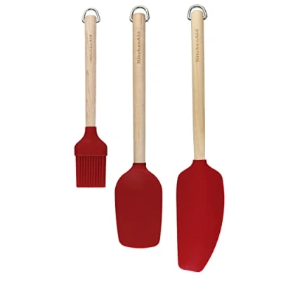 Afbeelding van KitchenAid Spatelset Core Keizerrood Berkenhout 3 Delig
