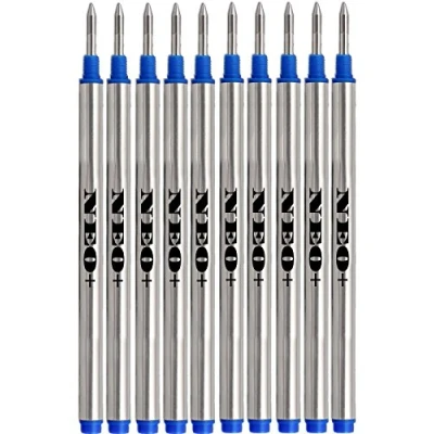 Afbeelding van 10 x penvullingen compatibel met Mont Blanc Rollerpennen van lijnen: Solitaire, Noblesse, Generation, Scenum, Bohème, Classic en StarWalker, Jinhao, Gullor Roller Pen (10 blauw inkt)
