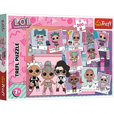 Afbeelding van Trefl L.O.L. Surprise, Lieve poppen Puzzle 200 Elements Kleurrijke Puzzels voor Kleine fans van L.O.L., Creatief Entertainment, Plezier Kinderen vanaf 7 jaar