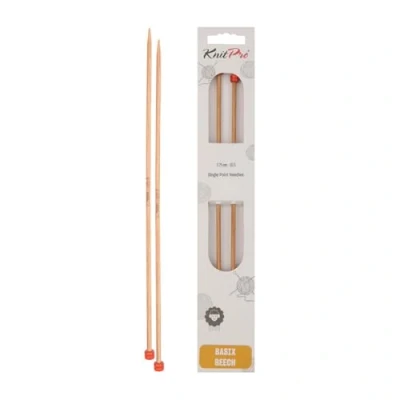 Afbeelding van KnitPro Basix Single Ended breinaalden, van berkenhout, meerkleurig, 30 cm x 3,75 mm