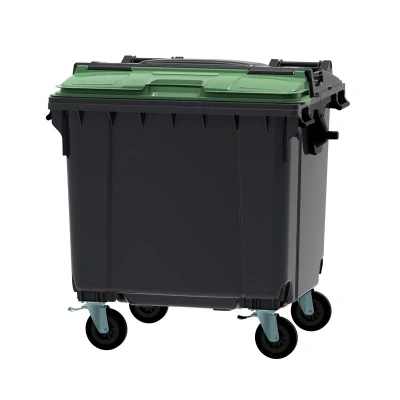 Afbeelding van Container 1100 liter split deksel grijs/groen