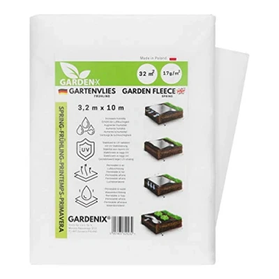 Afbeelding van GARDENIX lentetuinvlies van 32 m² met waterdoorlatendheid, voor het afdekken groentebedden, UV stabilisatie (3,2 m x 10 m)