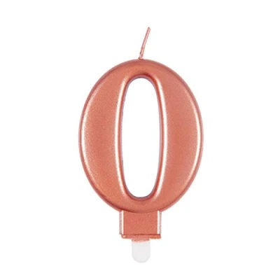 Afbeelding van Unieke verjaardagskaars 19620 0,0 3,54 inch roségoud metallic 1 stuk, 7 centimeter