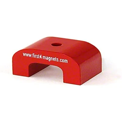 Afbeelding van First4magnets F4M812 1 middelgrote rode AlNiCo hoefijzermagneet 9 kg aantrekkingskracht (40 x 25 mm) (1 stuks)