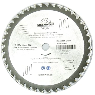 Afbeelding van 190 x 16 mm 40 tanden zaagblad topkwaliteit cirkelzaagblad voor hout