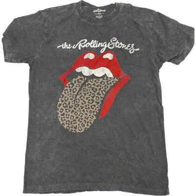 Afbeelding van The Rolling Stones Leopard Tongue Heren T shirt M Zwart