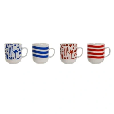Afbeelding van Mok Home ESPRIT Blauw Rood Porselein Boho 380 ml (4 Stuks)