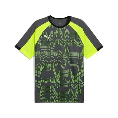 Afbeelding van Puma Individualliga Graphic Tshirt print, Heren, Maat: Small, Galactic gray/yellow alert