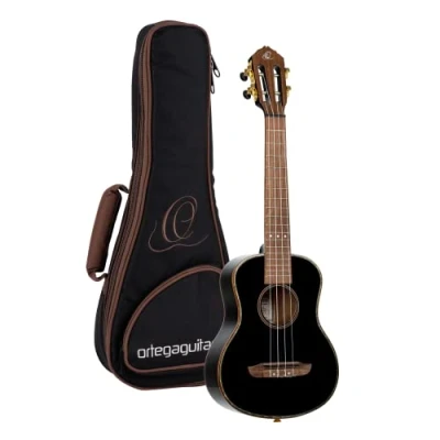 Afbeelding van Ortega RUOX TE Onyx Series tenor Size Ukulele Black ukelele met gigbag