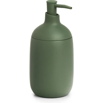 Afbeelding van Zeller Zeeppompjedispenser kunststeen salie groen 16 cm