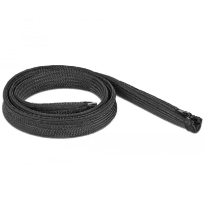 Afbeelding van Delock gevlochten kous met rits 1 m x 20 mm zwart