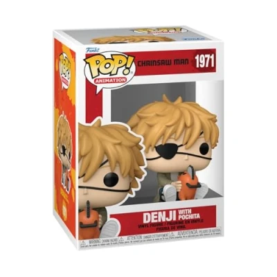 Afbeelding van Chainsaw Man Denji with Pochita vinylfiguur 1971 Funko Pop! standaard pvc Anime, Fan merch, TV series