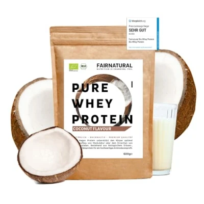 Afbeelding van BIO WHEY proteïnepoeder kokos zonder chemicaliën [regionaal uit Duitsland] hoogwaardige biologische eiwitshakes » 100% natuurlijk « 600g kokosnoot van premium