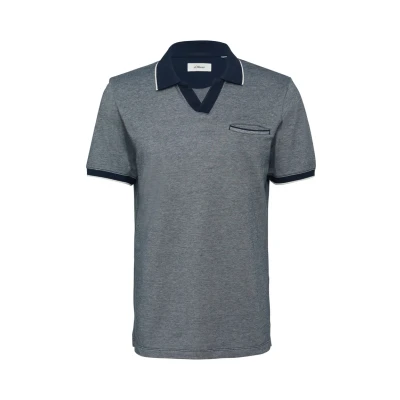 Afbeelding van s.Oliver AUS Bicolour Poloshirt, Heren, Maat: Large, Tiefblau