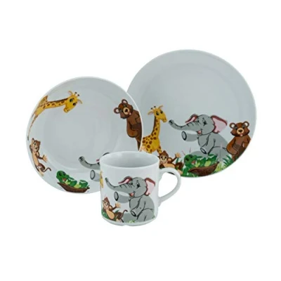 Afbeelding van CreaTable Kinderservies set Zoo (set, 3 delig)