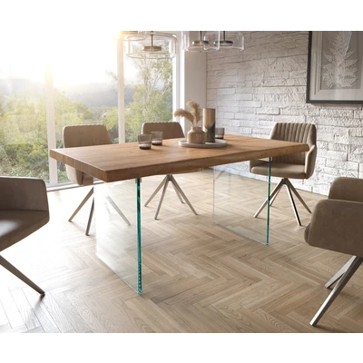 Afbeelding van Eetkamertafel Edge acacia natuur 160x90 XL glas Live