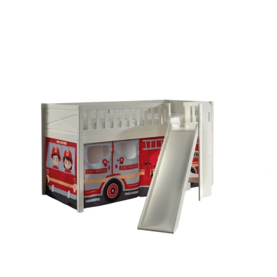 Afbeelding van Vipack Hoogslaper Scott m. glijbaan/ladder toren, ligoppervlak 90 x 200 cm, doek, tunnel, 7 designs