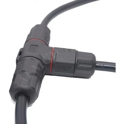 Afbeelding van Waterdichte kabelverbinder T splitter schroefdraad bevestiging IP67 connector