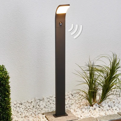 Afbeelding van Lucande Padverlichting, zuillampen 1licht aluminium, kunststof H: 100 cm grafietgrijs, wit Inclusief lichtbron