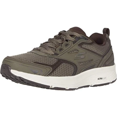 Afbeelding van Skechers Go Run Consistent Sneakers voor heren, Brown Leather Synthetic Trim, 45.5 EU