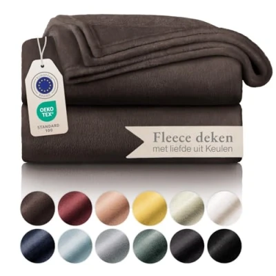 Afbeelding van Blumtal fleece deken hoogwaardige deken, zachte microvezeldeken als bankhoes, sprei, plaid of woonkamerdeken, 270 x 230 cm, Donkerbruin