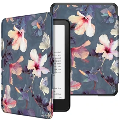 Afbeelding van Fintie Hoes voor 7 inch Kindle Paperwhite (12e generatie) 2024 en Colorsoft Signature Edition (1e generatie), Lichtgewicht beschermende case met Auto Sleep/Wake, Bloeiende Hibiscus
