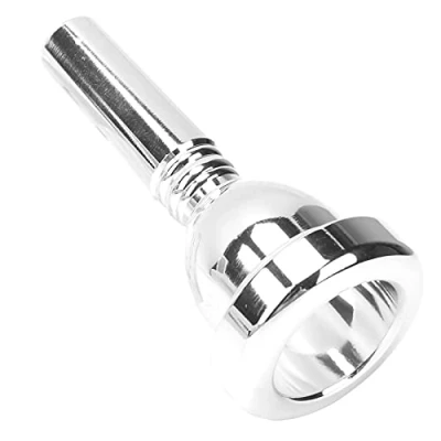 Afbeelding van Trombone Mondstuk Messing Draagbaar Verzilverd Oppervlak Professonal voor De Meeste Tenor Trombones(Zilver)
